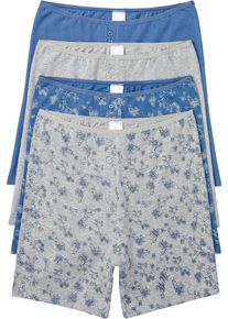 Lot de 4 boxers coton femme longs taille haute - bleu - taille 58/60 (3XL) avec coton - bonprix