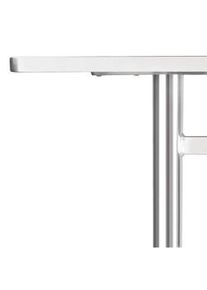 Mesa retangular Bolero em aço inoxidável e rebordo em alumínio 120cm.x60cm. U432