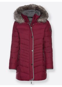 Dames Gewatteerde jas met modellerende naden in bordeaux ,maat 40, WITT, 71% Polyamide, 29% Polyester. Wattering: 100% Polyester