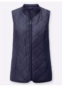 Dames Bodywarmer met prinsessennaden in marine ,maat 40, WITT, 100% Polyester