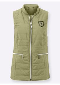 Dames Bodywarmer met ritszakken in rietgroen ,maat 38, WITT, 100% Polyester