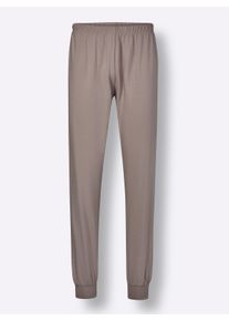 Heren Pyjama in zand/taupe geprint ,maat 44/46, Witt, 100% Katoen