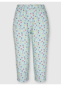wäschepur Dames Capri-legging in kalkmint bedrukt ,maat 36/38, Witt, 100% Katoen