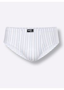 Heren Slip in wit gestreept ,maat 4, Witt, 90% Modal, 10% Elastan