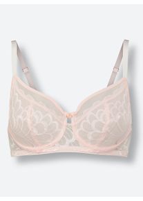 wäschepur Dames Beugelbeha in lichtrose ,maat 100B, Witt, 90% Polyamide, 10% Elastan