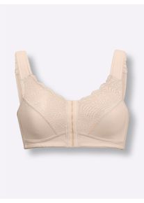 wäschepur Dames Beha zonder beugel met voorsluiting in ivoorkleur ,maat 100A, Witt, 76% Katoen, 16% Polyamide, 8% Elastan
