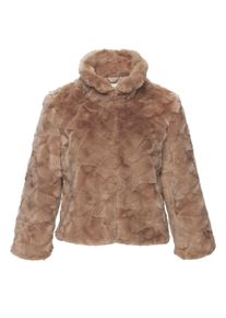 Lascana Damen Fellimitatjacke in taupe ,Größe 34, Witt, 100% Polyester