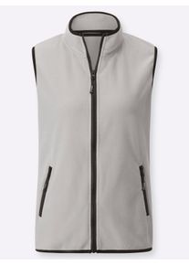 Dames Fleecegilet in antipilling-uitvoering in steengrijs/gemêleerd ,maat 36, WITT, 100% Polyester