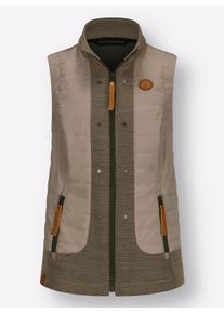 Dames Gilet met sierstuds in sesam ,maat 36, WITT, 100% Polyester. Geweven stof: 100% Polyester