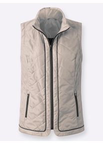 Dames Bodywarmer met afgeronde zoom in lichtgrijs ,maat 36, WITT, 100% Polyester
