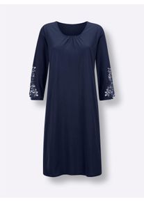 wäschepur Dames Nachthemd in marine ,maat 36/38, Witt, 50% Katoen, 50% Modal