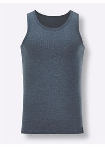 Herren Unterhemd in jeansblau-meliert ,Größe 10, Witt, 70% Polyester, 30% Baumwolle