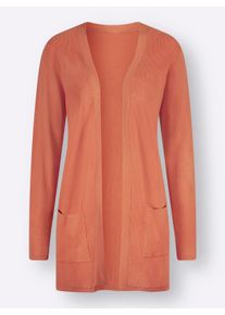 Dames Lang vest van viscose in papaya ,maat 38, WITT, 80% Viscose, 20% Polyamide