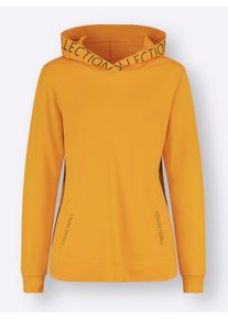 Dames Sweatshirt in hoodie-stijl in oker ,maat 36, WITT, 100% Katoen