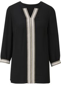 Heine Damen Schlupf-Bluse mit Kontrastblenden in schwarz ,Größe 34, Witt, 100% Polyester