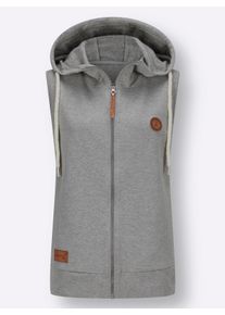 Damen Jerseyweste aus angerauter Baumwolle in grau-meliert ,Größe 44, WITT, 88% Baumwolle, 12% Polyester