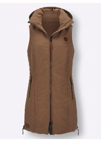 Damen Longweste mit 2-Wege-Reißverschluss in braun ,Größe 36, WITT, 100% Polyester. Wattierung: 100% Polyester