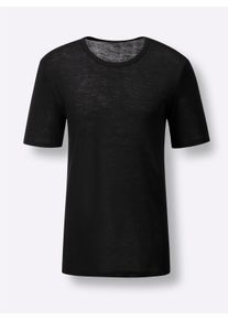Conta Herren 2-in-1-Langarmshirt in schwarz ,Größe 5, Witt, 60% Schurwolle, 40% Modal