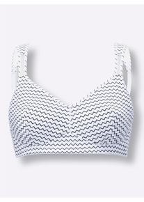 wäschepur Dames Comfort-bh zonder beugel in wit/zwart ,maat 85D, Witt, 60% Polyester, 40% Katoen