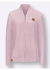 Dames Vest met ritszakken in mauve/wit gemêleerd ,maat 36, WITT, 50% Katoen, 50% Polyacryl
