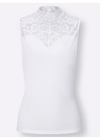Nina von C. Dames Blazershirt in wit ,maat 40, Witt, 95% Modal, 5% Elastan. Kant: 90% Polyamide, 10% Elastan