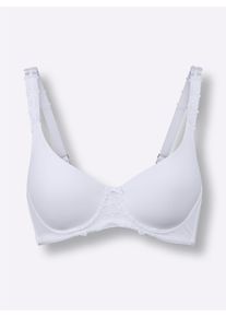 wäschepur Dames Beha met cups en beugel in wit ,maat 75D, Witt, 86% Polyamide, 14% Elastan