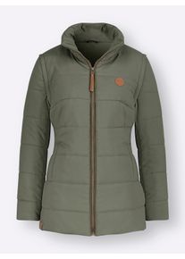 Dames 2-in-1-jack met contrasterende voering in kaki ,maat 36, WITT, 100% Polyester. Wattering: 100% Polyester