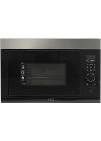 AEG MBE2657DEM Einbau-Mikrowelle 26 Liter 60cm breit 900 Watt Grill Quick-Start Auftau-Funktion Kindersicherung schwarz edelstahl