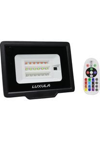 Luxula, Gartenbeleuchtung, RGB LED-Fluter LX400181, 20W, IP65, schwarz, mit Fernbedienung (IP65)