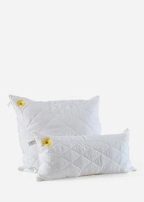 bonprix Pehelytapintású párna virágmintás hímzéssel, fehér, 80/80 cm