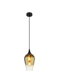 Globo Hängeleuchte , Schwarz, Goldfarben , Metall, Glas , 120 cm , Lampen & Leuchten, Leuchtenserien