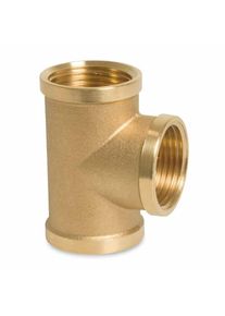 Messing T-stykke 3/4 tommer, Gjengefitting for vann og varme