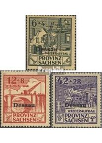 Dessau I A-III A (kompl.Ausg.) Gefälligkeitsentwertung gestempelt 1946