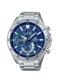 CASIO EDIFICE, Damen, Chronograph Quarzuhr, Armbanduhr, Herrenuhr, Edelstahlarmband, bis 10bar wasserdicht, t&uuml;rkis-blau-edelstahlfarben, t&uuml;rkis-blau-
