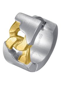 Firetti, Damen, Single-Creole &raquo;Schmuck Geschenk Edelstahl Ohrschmuck Ohrring Panzerkette Vintage&laquo;, edelstahlfarben-gelbgoldfarben, edelstahlfarben-