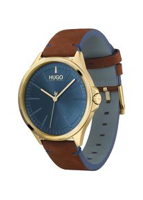 Hugo, Herren, Quarzuhr &raquo;#SMASH&laquo; Armbanduhr, Herrenuhr, Mineralglas, Lederarmband, braun, braun, Stilvolle Herrenarmbanduhr von Hugo Boss