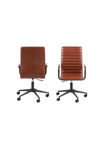ACTONA GROUP , Schreibtischstuhl »Winslow«, Kunstleder, Drehstuhl, Chefsessel, Höhenverstellbar, Armlehne, Cognac Braun , Cognac braun + Schwarz