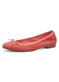 Tamaris , Ballerina, Blockabsatz, Businessschuh, Schlupfschuh mit süßer Zierschleife , rot kombiniert , 39 , 39 , Ballerina mit komfortablem...