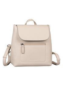 Tom Tailor, Damen, Rucksack &raquo;Elis&laquo; aus weich gek&ouml;rntem Lederimitat auff&auml;llige Ziernaht und feinem Logo, wei&szlig;, B/H/T: 25 cm x 26 cm x 10,5 cm, wei&szlig;, 