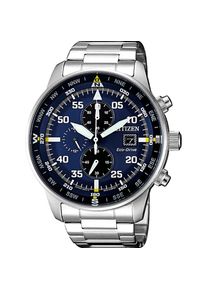 Citizen , Chronograph, Armbanduhr, Herrenuhr, Solar, Stoppfunktion, Edelstahlarmband , silberfarben-dunkelblau , Schöner Herrenchronograph