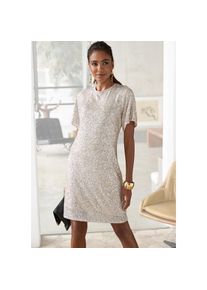 Lascana , Paillettenkleid, festlich, Glitzerkleid mit kurzen Ärmeln , champagner , N-Gr , 38 -N-Gr , 38 , Runder Halsausschnitt