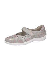 Waldläufer Waldläufer , Riemchenballerina »HENNI«, Keilabsatz, Halbschuh, Komfortschuh mit Perforation, Weite H , hellgrau , 4 (37) , 4 (37) , Ballerina mit...