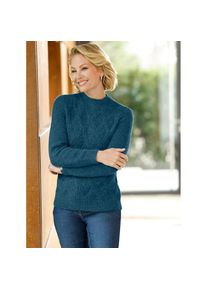 Classic Basics , Strickpullover »Pullover« , aquapetrol-meliert , 38 , 38 , Melange-Strick