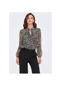 Only , Chiffonbluse »ONLDITSY L/S BLOUSE WVN« , Black LEONORA , M , M , Elegante Bluse von Only