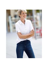 Classic Basics , Poloshirt »Poloshirt«, (1 tlg.) , ecru , 50 , 50 , Polokragen mit V-Ausschnitt