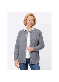 Classic Basics , Strickjacke , steingrau-meliert , 38 , 38 , Melange-Strick