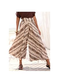Lascana , Hosenrock, mit Alloverdruck, Culotte, extraweites Bein , beige-braun bedruckt , 38 , 38 , Extraweites Bein im Stil eines Rockes