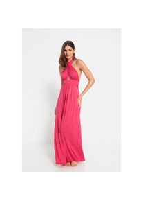 LSCN by LASCANA , Neckholderkleid, in Maxilänge , himbeere , N-Gr , 34 -N-Gr , 34 , Träger zum Knoten
