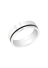 Amor , Fingerring »Uni Chic« , silbefarben-schwarz , 62 , Cool-stylisher Ring für Damen und Herren von der Marke Amor