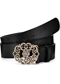 Lascana, Damen, H&uuml;ftg&uuml;rtel &raquo;Lederg&uuml;rtel&laquo; G&uuml;rtel mit Metallschlie&szlig;e, Hoseng&uuml;rtel, Jeansg&uuml;rtel, schwarz-goldfarben, schwarz-goldfarben, G&uuml;rtel aus 